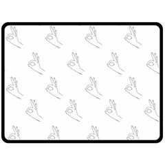 A-ok Perfect Handsign Maga Pro-trump Patriot Black And White Fleece Blanket (large)  by snek