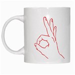 A-Ok Perfect handsign MAGA Pro-Trump Patriot on MAGA red background White Mugs Left