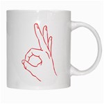 A-Ok Perfect handsign MAGA Pro-Trump Patriot on MAGA red background White Mugs Right