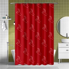 A-ok Perfect Handsign Maga Pro-trump Patriot On Maga Red Background Shower Curtain 48  X 72  (small)  by snek