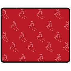 A-ok Perfect Handsign Maga Pro-trump Patriot On Maga Red Background Double Sided Fleece Blanket (medium)  by snek