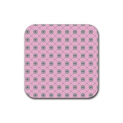 Kekistan Logo Pattern On Pink Background Rubber Coaster (square)  by snek