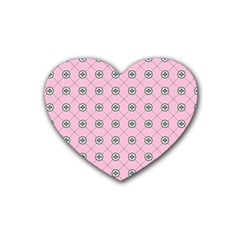 Kekistan Logo Pattern On Pink Background Rubber Coaster (heart)  by snek