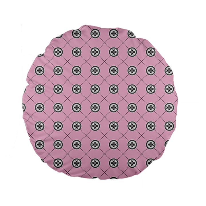 Kekistan logo pattern on pink background Standard 15  Premium Round Cushions