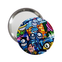 Graffiti Urban colorful graffiti cartoon fish 2.25  Handbag Mirrors