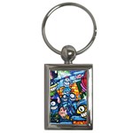 Graffiti Urban colorful graffiti cartoon fish Key Chains (Rectangle)  Front