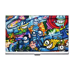 Graffiti Urban colorful graffiti cartoon fish Business Card Holder