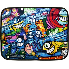 Graffiti Urban colorful graffiti cartoon fish Fleece Blanket (Mini)