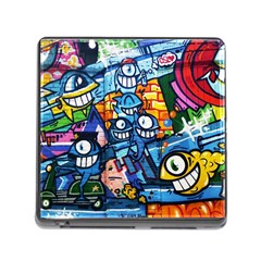 Graffiti Urban colorful graffiti cartoon fish Memory Card Reader (Square 5 Slot)