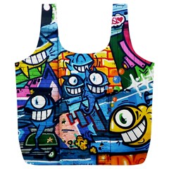 Graffiti Urban colorful graffiti cartoon fish Full Print Recycle Bag (XL)