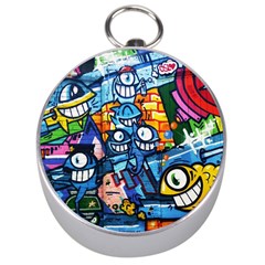 Graffiti Urban colorful graffiti cartoon fish Silver Compasses