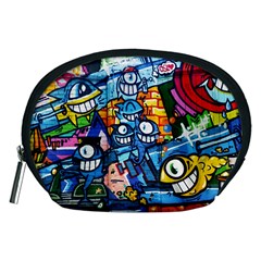 Graffiti Urban colorful graffiti cartoon fish Accessory Pouch (Medium)