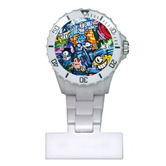 Graffiti Urban Colorful Graffiti Cartoon Fish Plastic Nurses Watch by genx