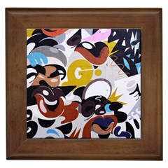 Graffiti Urban Colorful Graffiti City Wall Hip Hop Music Singers Framed Tiles by genx