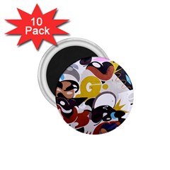 Graffiti Urban Colorful Graffiti City Wall Hip Hop Music Singers 1 75  Magnets (10 Pack)  by genx