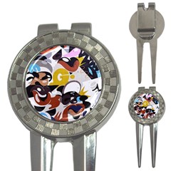 Graffiti Urban Colorful Graffiti City Wall Hip Hop Music Singers 3-in-1 Golf Divots by genx