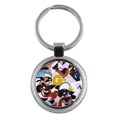 Graffiti Urban Colorful Graffiti City Wall Hip Hop Music Singers Key Chains (round)  by genx