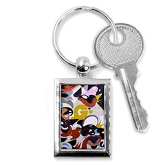 Graffiti Urban Colorful Graffiti City Wall Hip Hop Music Singers Key Chains (rectangle)  by genx