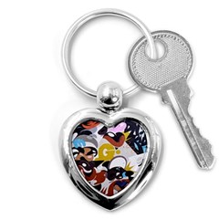 Graffiti Urban Colorful Graffiti City Wall Hip Hop Music Singers Key Chains (heart)  by genx