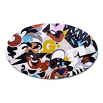 Graffiti Urban colorful graffiti city wall hip hop music singers Oval Magnet Front