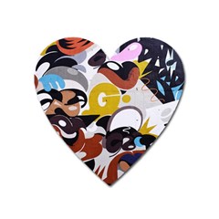 Graffiti Urban Colorful Graffiti City Wall Hip Hop Music Singers Heart Magnet by genx