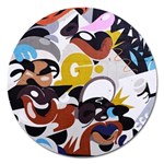 Graffiti Urban colorful graffiti city wall hip hop music singers Magnet 5  (Round) Front