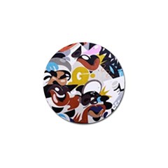 Graffiti Urban Colorful Graffiti City Wall Hip Hop Music Singers Golf Ball Marker by genx