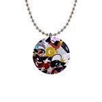 Graffiti Urban colorful graffiti city wall hip hop music singers 1  Button Necklace Front