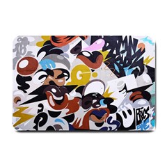 Graffiti Urban Colorful Graffiti City Wall Hip Hop Music Singers Small Doormat  by genx