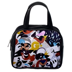 Graffiti Urban Colorful Graffiti City Wall Hip Hop Music Singers Classic Handbag (one Side) by genx