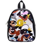 Graffiti Urban colorful graffiti city wall hip hop music singers School Bag (Small) Front