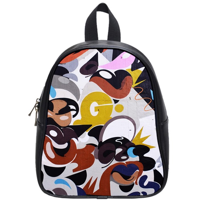 Graffiti Urban colorful graffiti city wall hip hop music singers School Bag (Small)