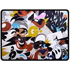 Graffiti Urban Colorful Graffiti City Wall Hip Hop Music Singers Fleece Blanket (large)  by genx