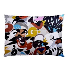 Graffiti Urban Colorful Graffiti City Wall Hip Hop Music Singers Pillow Case (two Sides) by genx