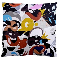 Graffiti Urban Colorful Graffiti City Wall Hip Hop Music Singers Large Cushion Case (one Side) by genx