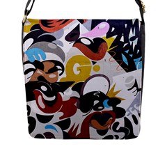 Graffiti Urban Colorful Graffiti City Wall Hip Hop Music Singers Flap Closure Messenger Bag (l) by genx