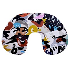 Graffiti Urban Colorful Graffiti City Wall Hip Hop Music Singers Travel Neck Pillows by genx