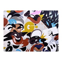 Graffiti Urban Colorful Graffiti City Wall Hip Hop Music Singers Double Sided Flano Blanket (mini)  by genx