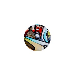 Blue Face King Graffiti Street Art Urban Blue And Orange Face Abstract Hiphop 1  Mini Buttons by genx