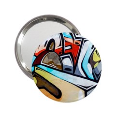 Blue Face King Graffiti Street Art Urban Blue And Orange Face Abstract Hiphop 2 25  Handbag Mirrors by genx