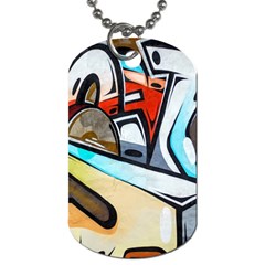 Blue Face King Graffiti Street Art Urban Blue And Orange Face Abstract Hiphop Dog Tag (one Side) by genx