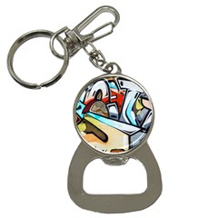 Blue Face King Graffiti Street Art Urban Blue And Orange Face Abstract Hiphop Bottle Opener Key Chains by genx