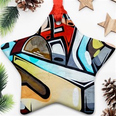 Blue Face King Graffiti Street Art Urban Blue And Orange Face Abstract Hiphop Star Ornament (two Sides) by genx