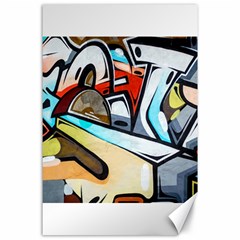 Blue Face King Graffiti Street Art Urban Blue And Orange Face Abstract Hiphop Canvas 24  X 36  by genx