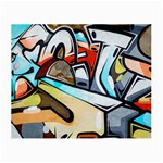 Blue Face King graffiti street art urban blue and orange face abstract hiphop Small Glasses Cloth (2-Side) Front