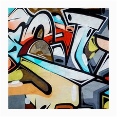 Blue Face King Graffiti Street Art Urban Blue And Orange Face Abstract Hiphop Medium Glasses Cloth by genx