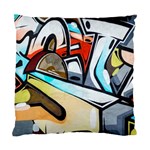 Blue Face King graffiti street art urban blue and orange face abstract hiphop Standard Cushion Case (One Side) Front