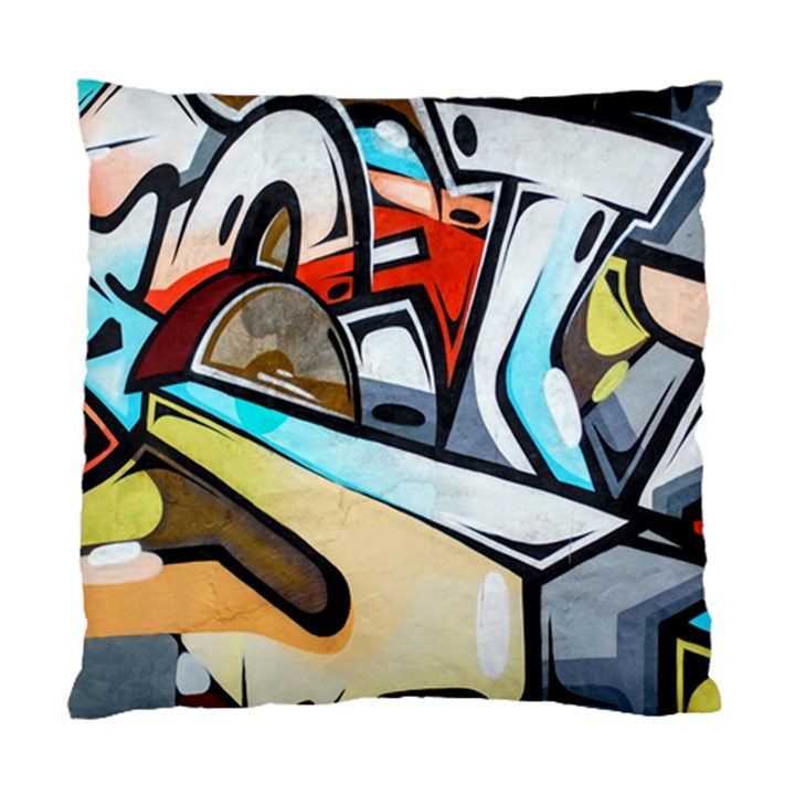 Blue Face King graffiti street art urban blue and orange face abstract hiphop Standard Cushion Case (One Side)