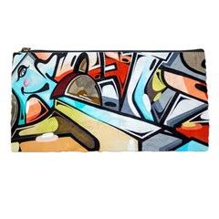 Blue Face King Graffiti Street Art Urban Blue And Orange Face Abstract Hiphop Pencil Cases by genx