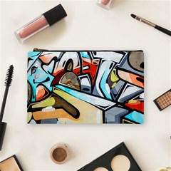 Blue Face King Graffiti Street Art Urban Blue And Orange Face Abstract Hiphop Cosmetic Bag (medium) by genx